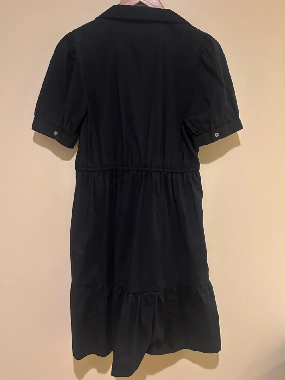 J. Crew Black Polo Dress with Bodice Shirring Size M